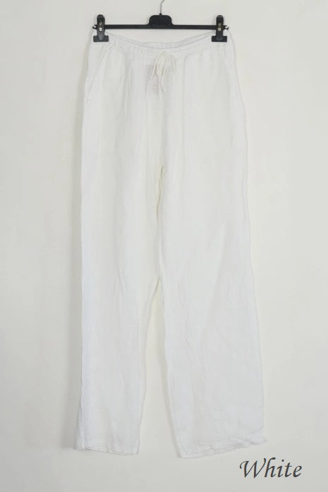 100% Linen Drawstring Pants- 30132