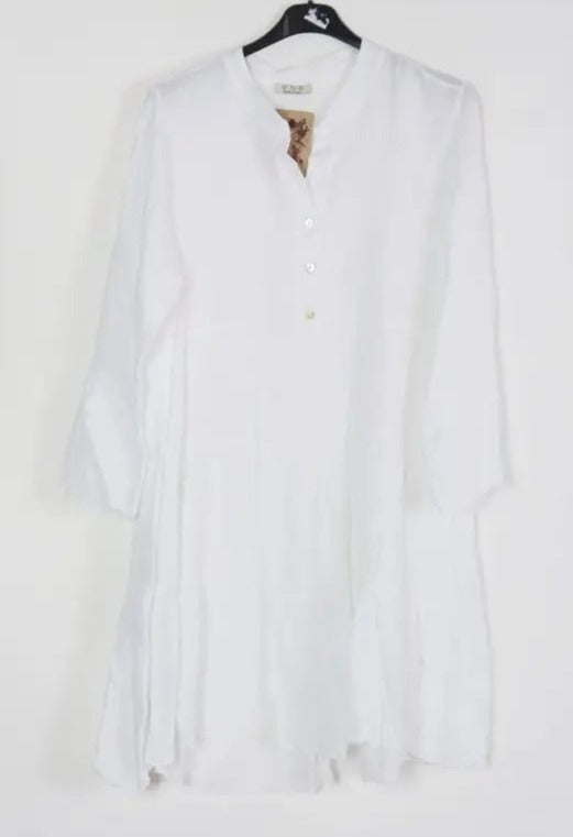 7200 Short Ruffled Linen Dress