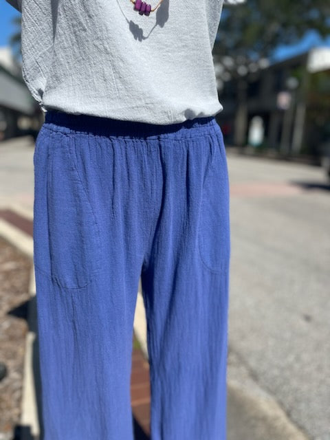 Deloris Pants 100% Cotton Gauze- With Pockets!