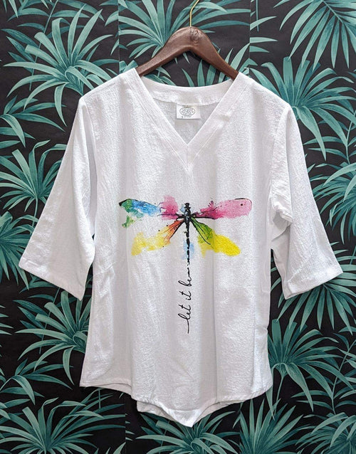 Dragonfly Let It Be - Preshrunk Cotton Gauze Top