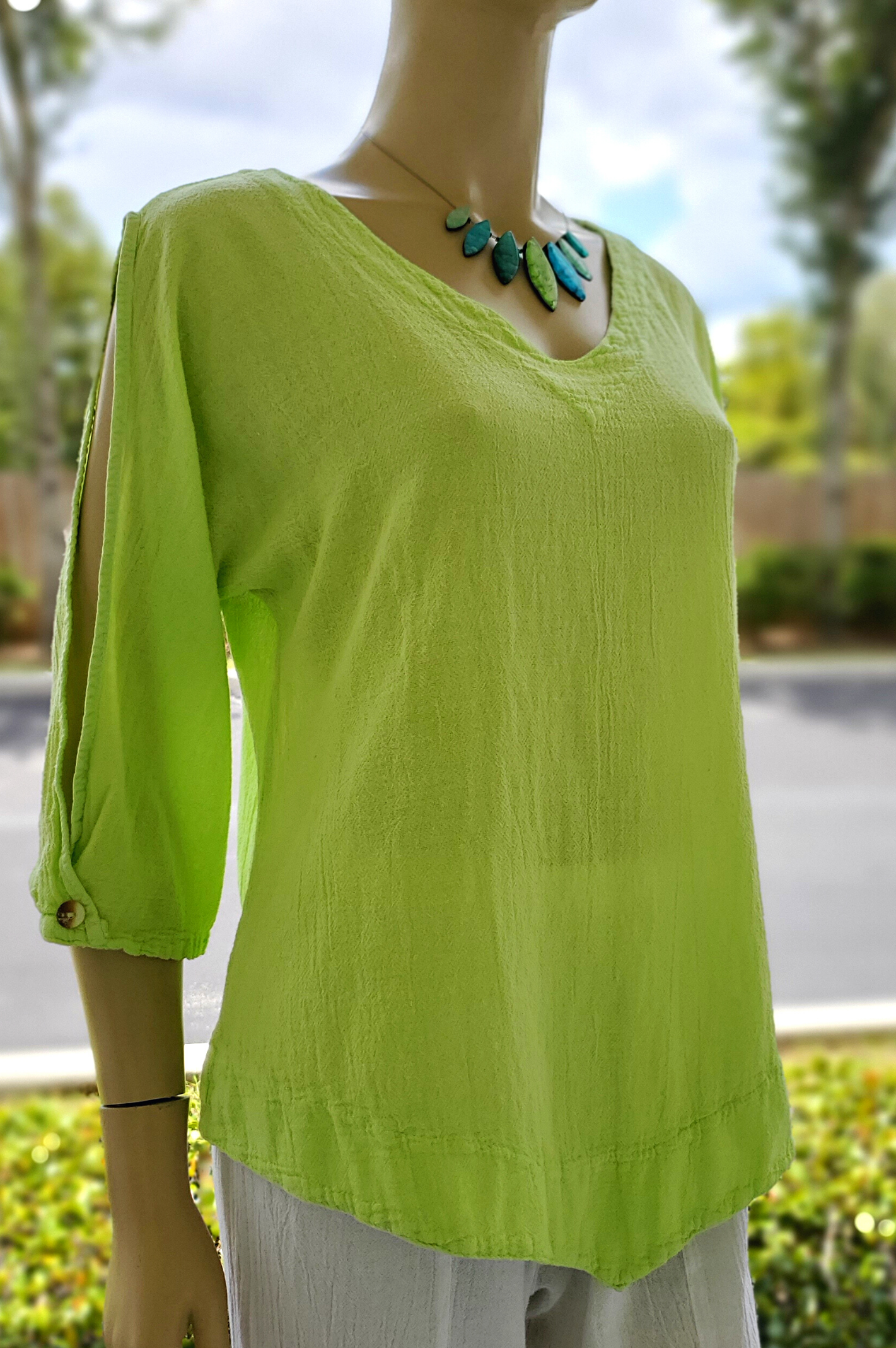 Barbara in New Colors, Our Cut-Out 3/4 Sleeve Top