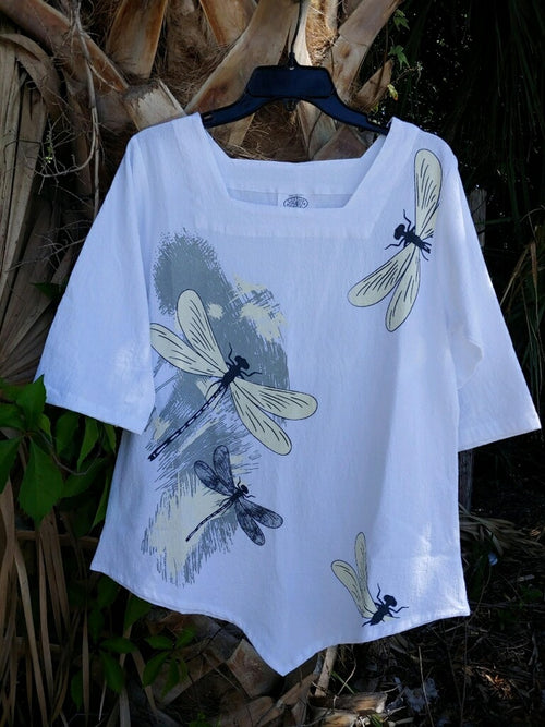 New Dragonfly- 3 Tone Top 100% Cotton Gauze