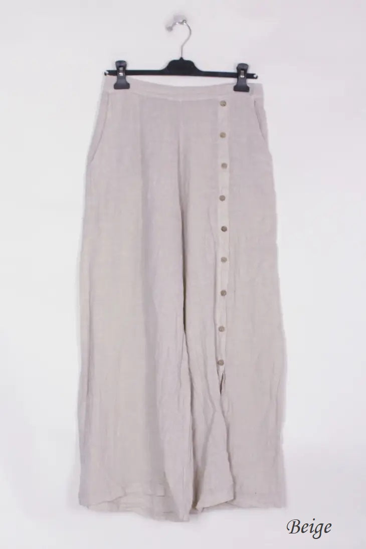 9320 Buttonside Pants 100% Linen