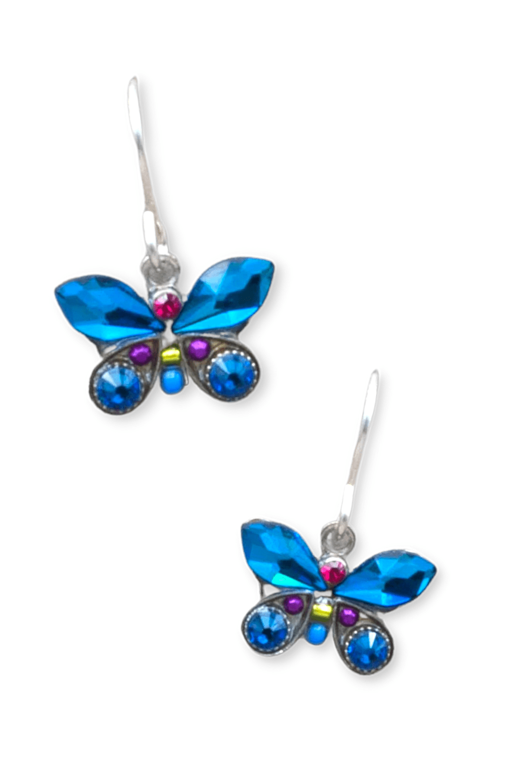 E7789 Firefly Bermuda Blue Butterfly Swarovski Crystal Earrings