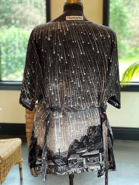 Stargazer Luxury Silk & Bamboo Belted Artist Kimono Robe