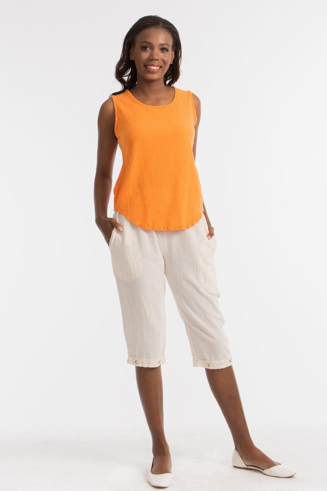 Nydia Our Newest Knee Length Crop Capri with POCKETS!