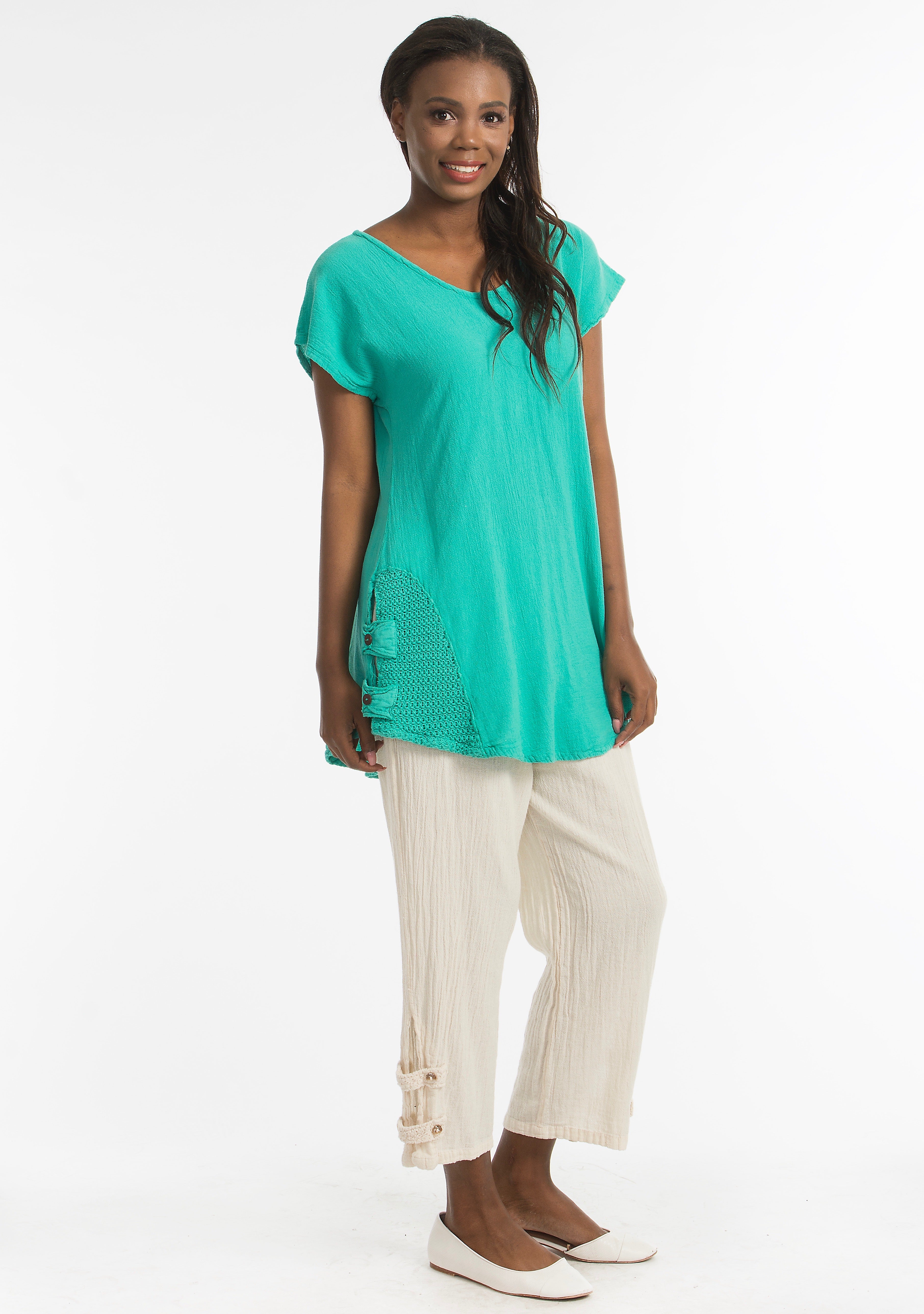 Serena Pant 100% Cotton Gauze Floods with POCKETS!