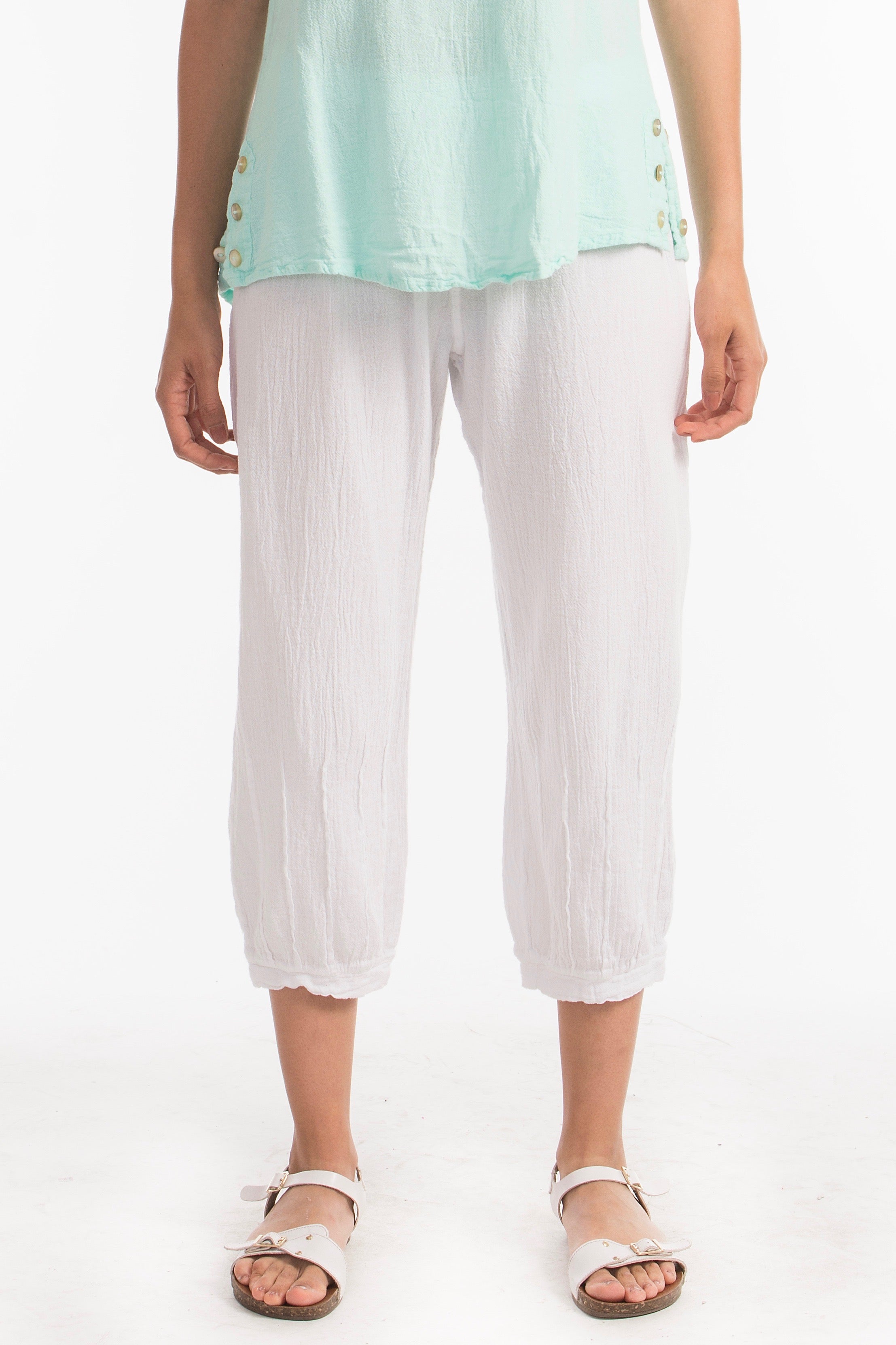 Ashley Pant- Featuring darted cuffs 100% Cotton Gauze