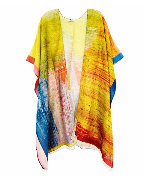 Golden-Blue Painting Kimono